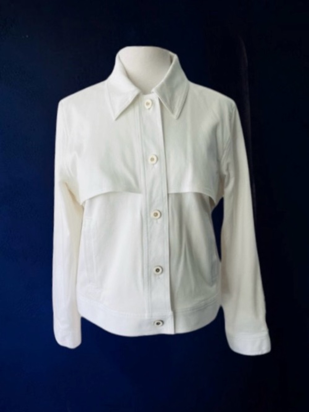 SPARTINA 449 WHITE COTTON STRETCH JACKET SIZE LARGE